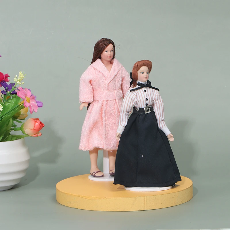 

Новая миниатюрная модель куклы в викторианском стиле 1:12, 1 шт., пижама для куклы-учительницы, украшение для кукольного домика