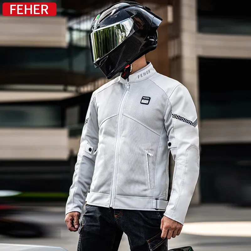 

Summer Motorcycle Mesh Men Jacket Breathable Racing Coat Motobiker Clothing with CE Certified Gear Reflective Protective Enduro