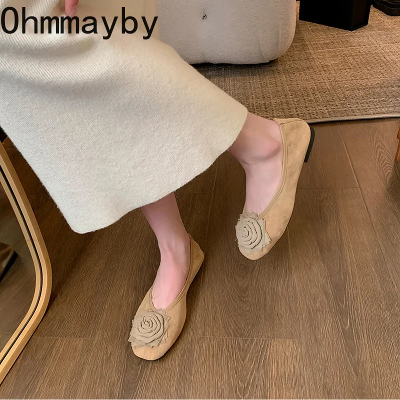 Spring Autumn Slip On Women Ballet Flat Shoes Fashion Shallow Flower Ladies Comfort Soft Sole Dress Ballerina Shoes