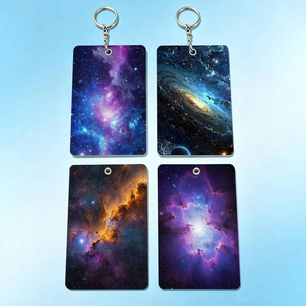 

Space For Galaxy U-Universe Card Holder Keychain Badge Holder Card Pass Hang Rope Lariat Lanyard for Key Rings Accessories Gift