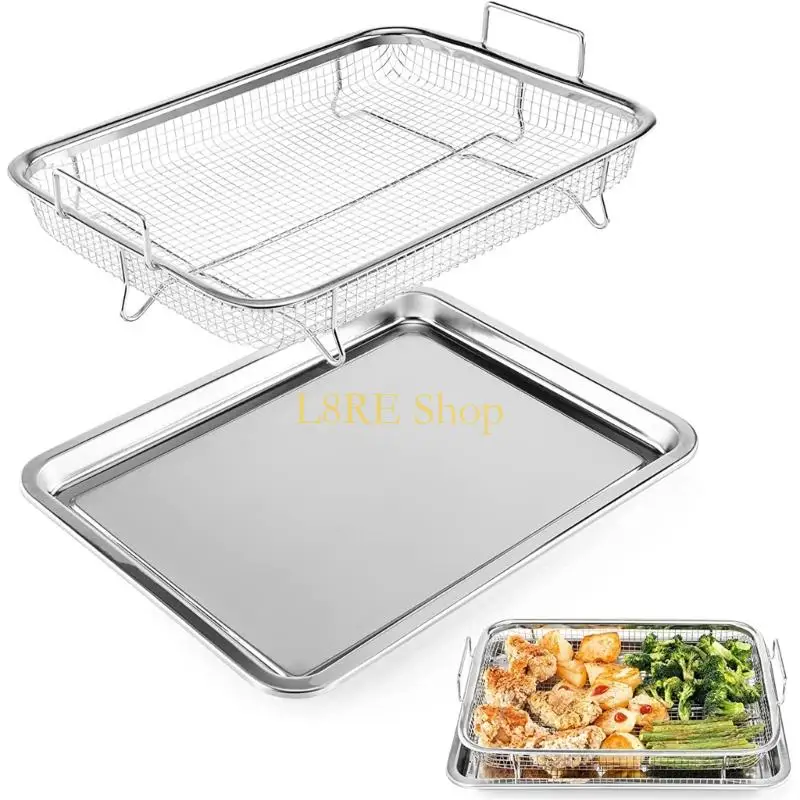オーブンフライドポテト/ベーコン/チキンステンレススチールの鮮明なトレイパン用のl8reエアフライヤーバスケット