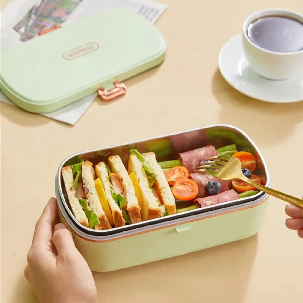 Electric Lunch Boxes Water Free Heating Bento Box Stainless Steel Food Warmer Office Portable Thermal Lunch Boxes portable Lunch