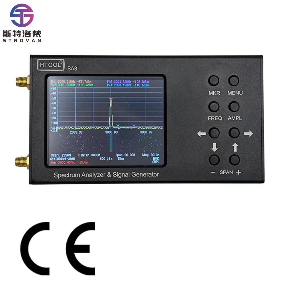 TinySA Htool SA8 35MHz-6.2GHz Spectrum Analyzer Handheld Signal Wifi Radio Analyze Audio  Tinysa Frequency Analyser