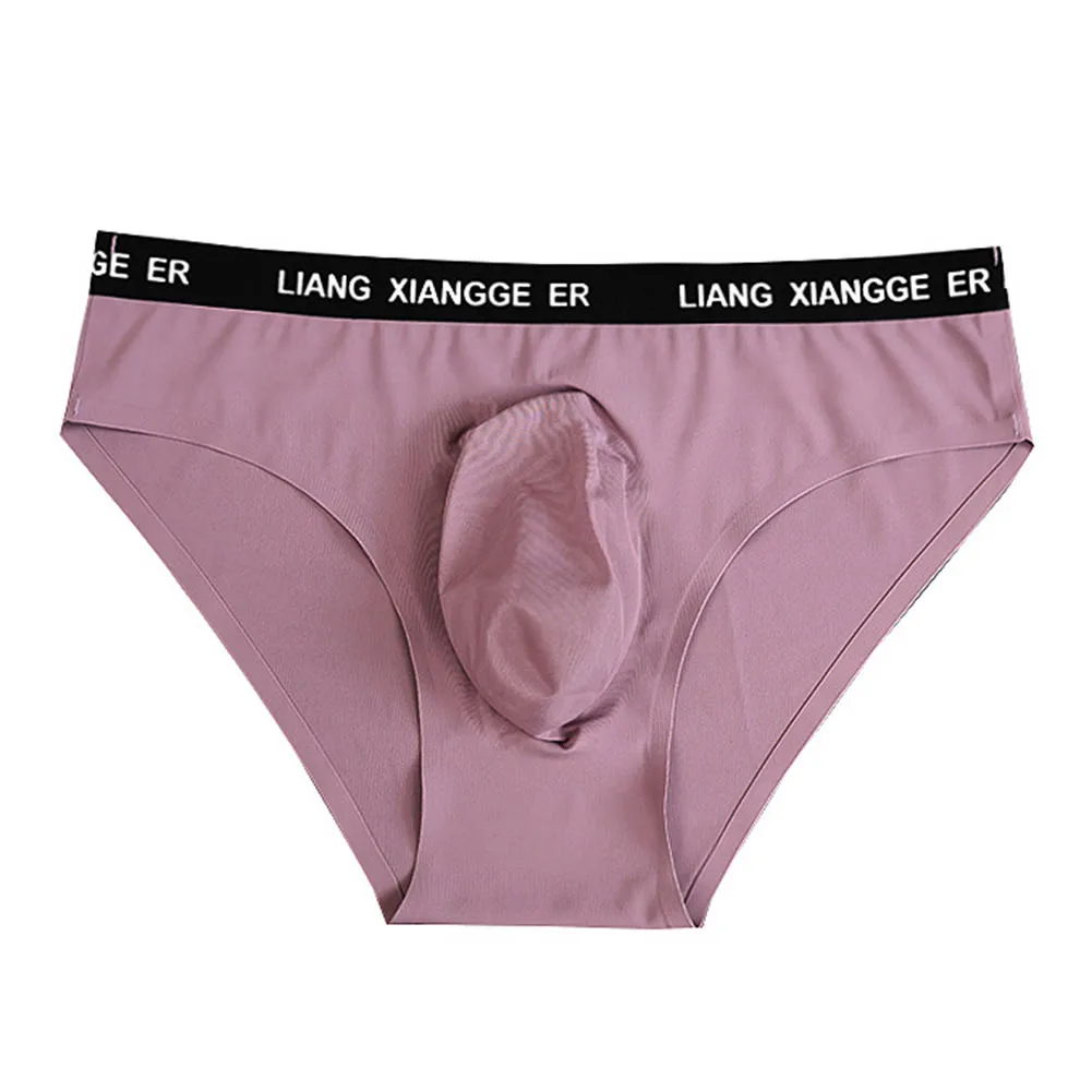 Men Seamless Ultra-Thin Breathable Briefs Ice Silk Quick Drying U Bulge Pouch Panties One-piece Sexy Man Briefs Underwear Cuecas