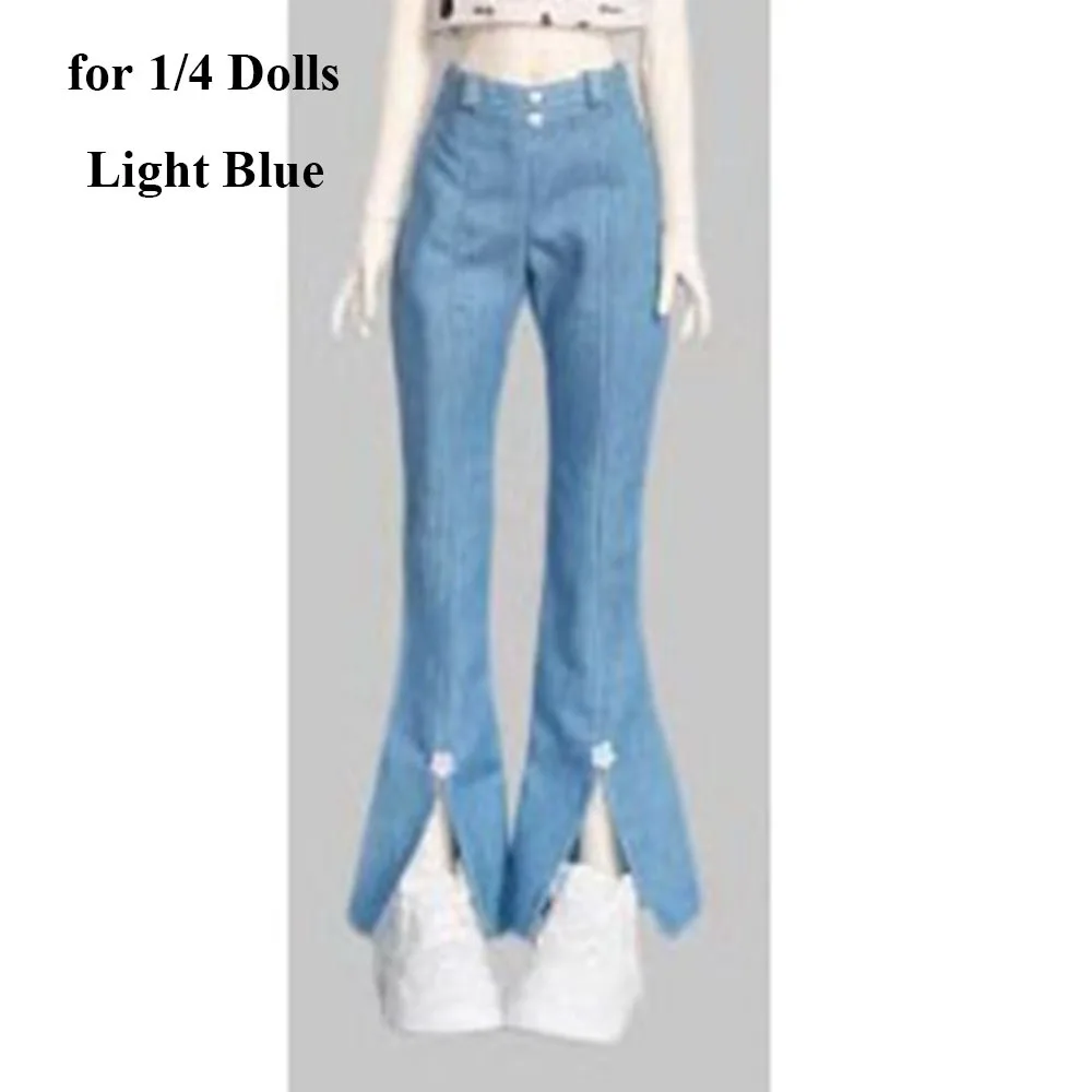 

New Casual Wear Bell-bottoms Jeans Pants Elegant Mini Trousers Cute DIY Accessories Clothes for 1/3 1/4 1/6 30/45/60cm