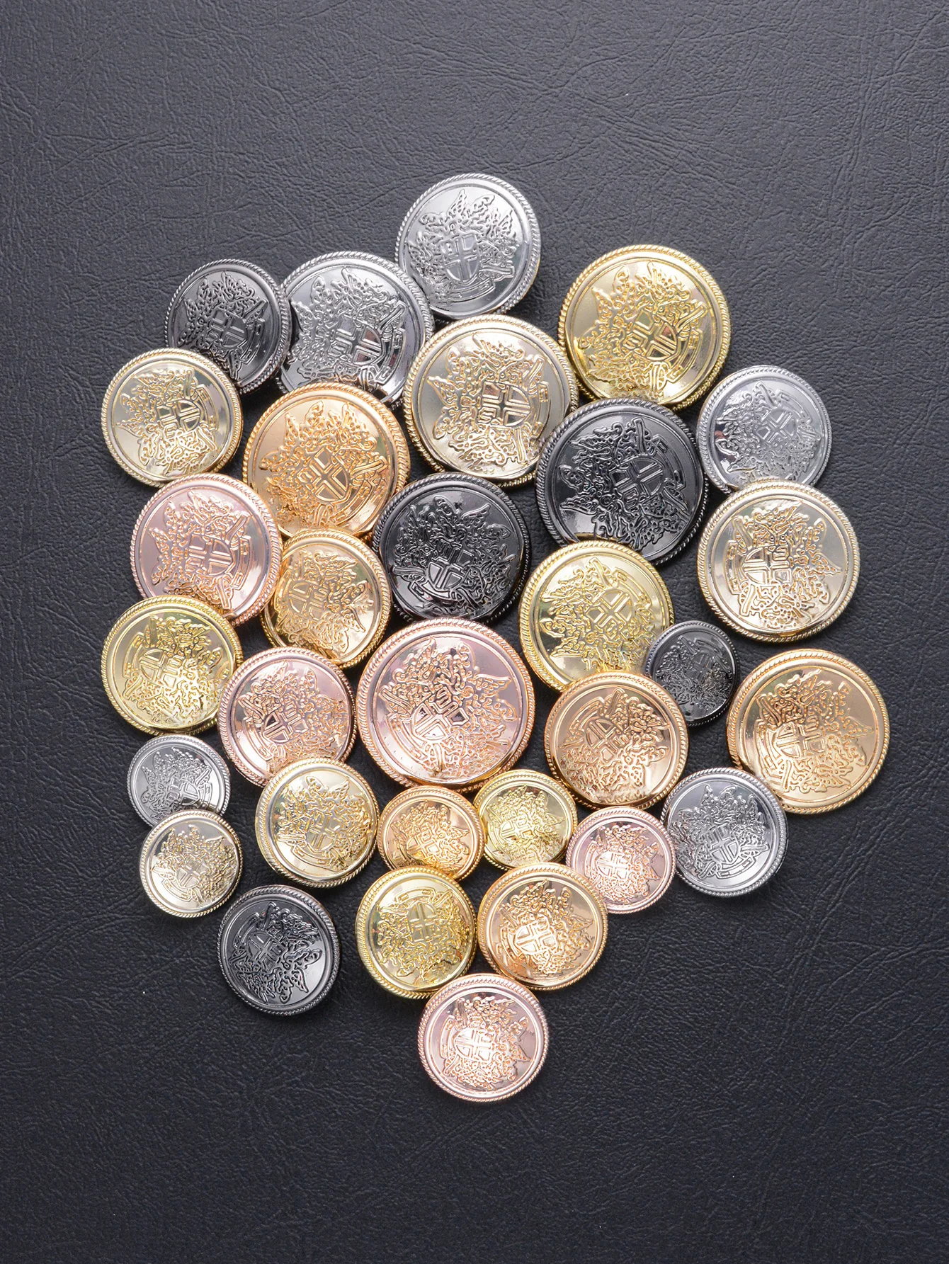 Botões redondos de haste de metal vintage, 10 unidades, para roupas, costura, tricô, suprimentos, faça você mesmo, botões decorativos de casaco de vestuário