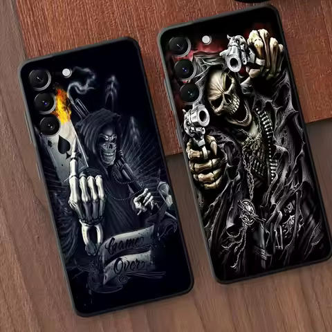 Case for Samsung Galaxy A54 A55 5G A53 A52 A51 A34 A35 A33 A25 A24 A23 A22 A21s A32 A72 Funda Phone Cover Grim Reaper Skull