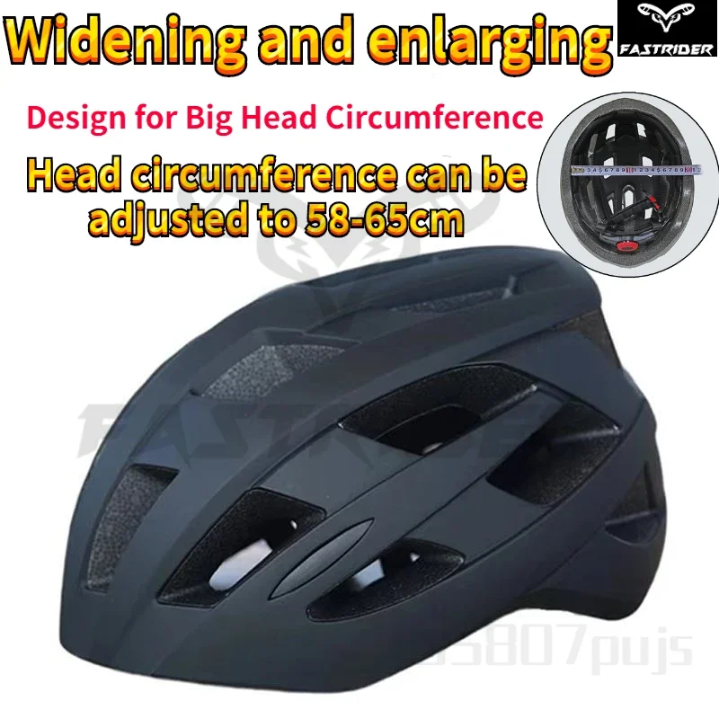 Widening and Enlarging Size of The Bicycle Helmet Big Head Circumference of 54-65CM for Mountain Road Cycling Riding Cap XXL