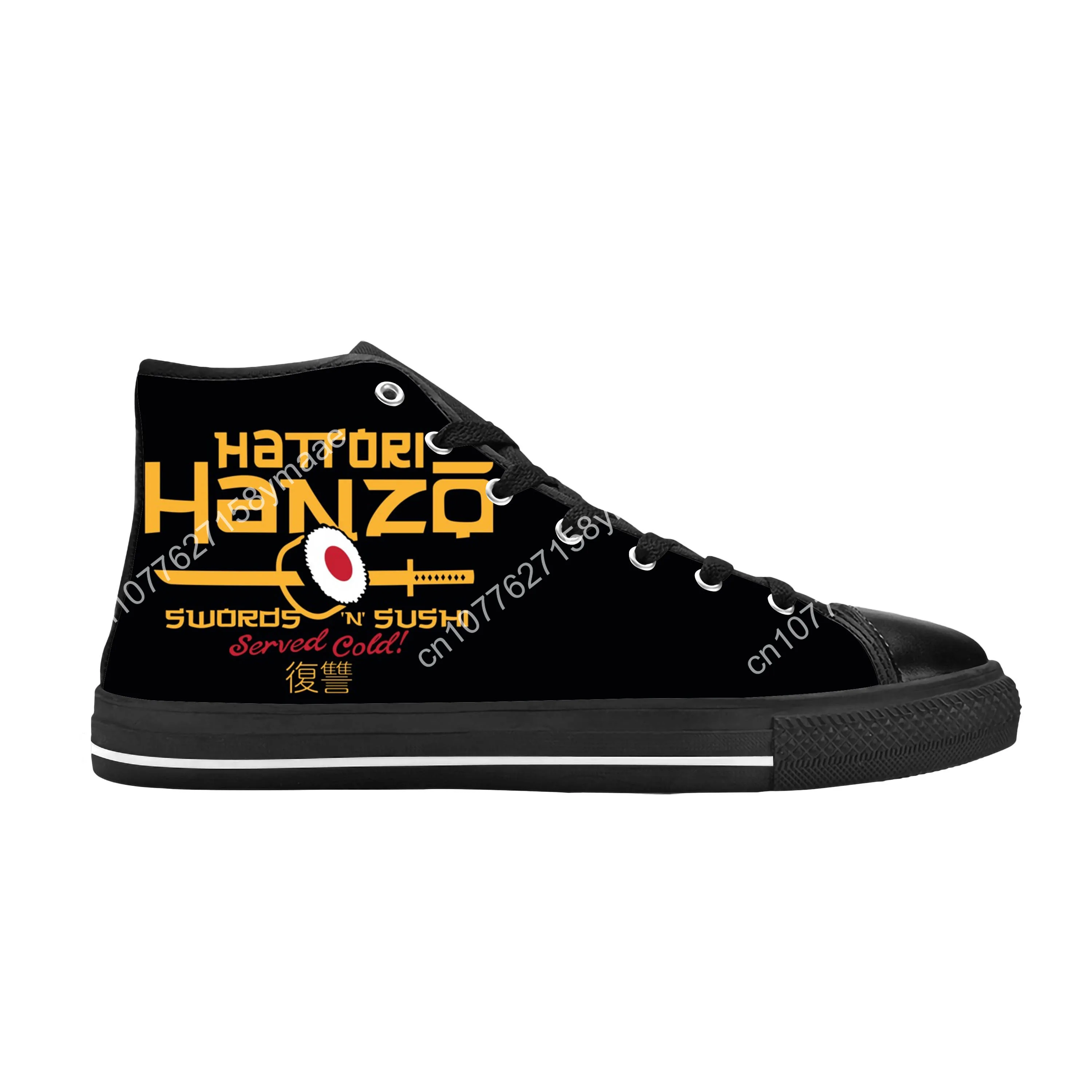 Hot Hattori Hanzo Samurai Swords Kill Bill Katana Casual Cloth Shoes High Top Comfortable Breathable 3D Print Men Women Sneakers