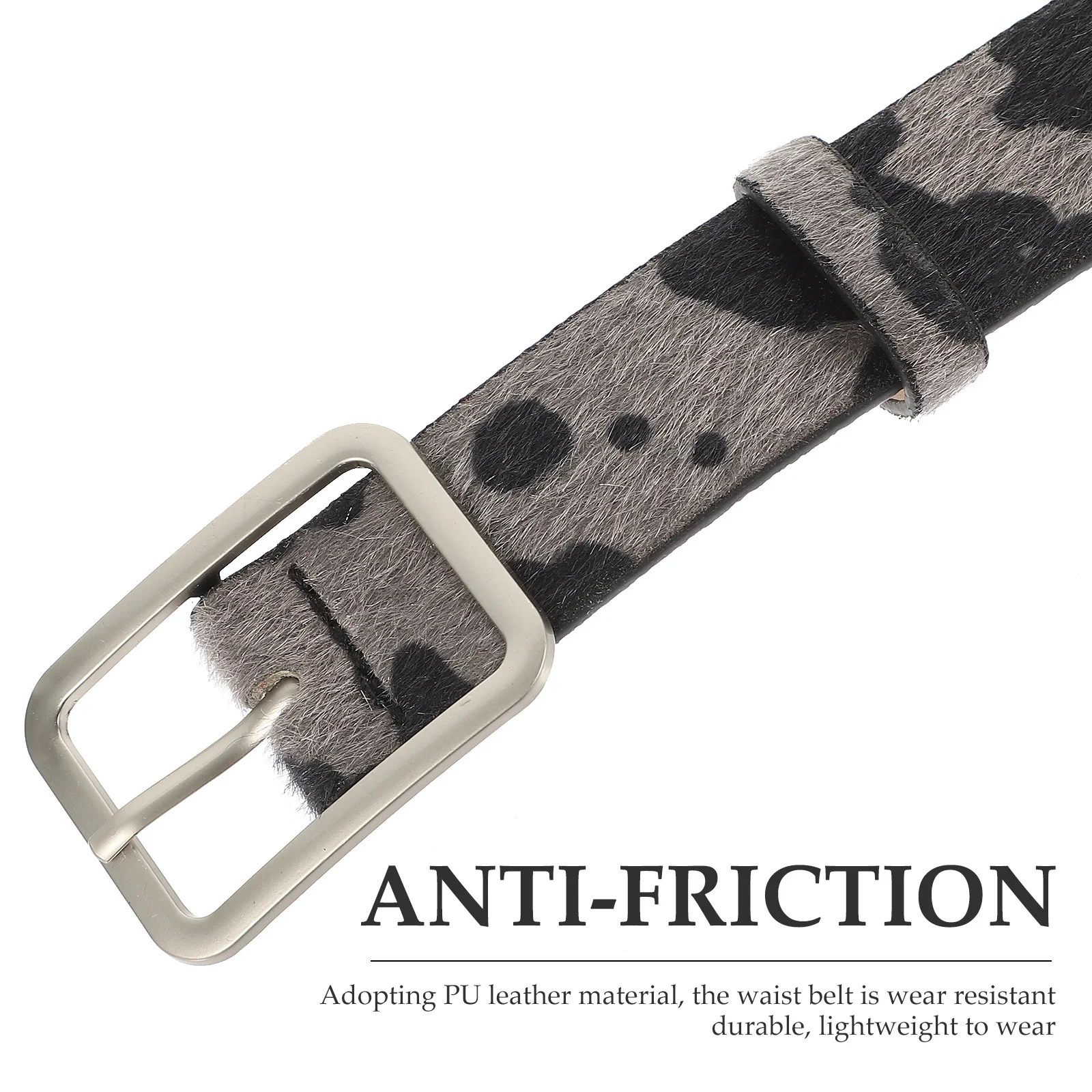 

Black Cow Print Belt Adjustable One Size PU Material Western Animal Print Belt for Women Jeans Casual Daily Pants Waistband