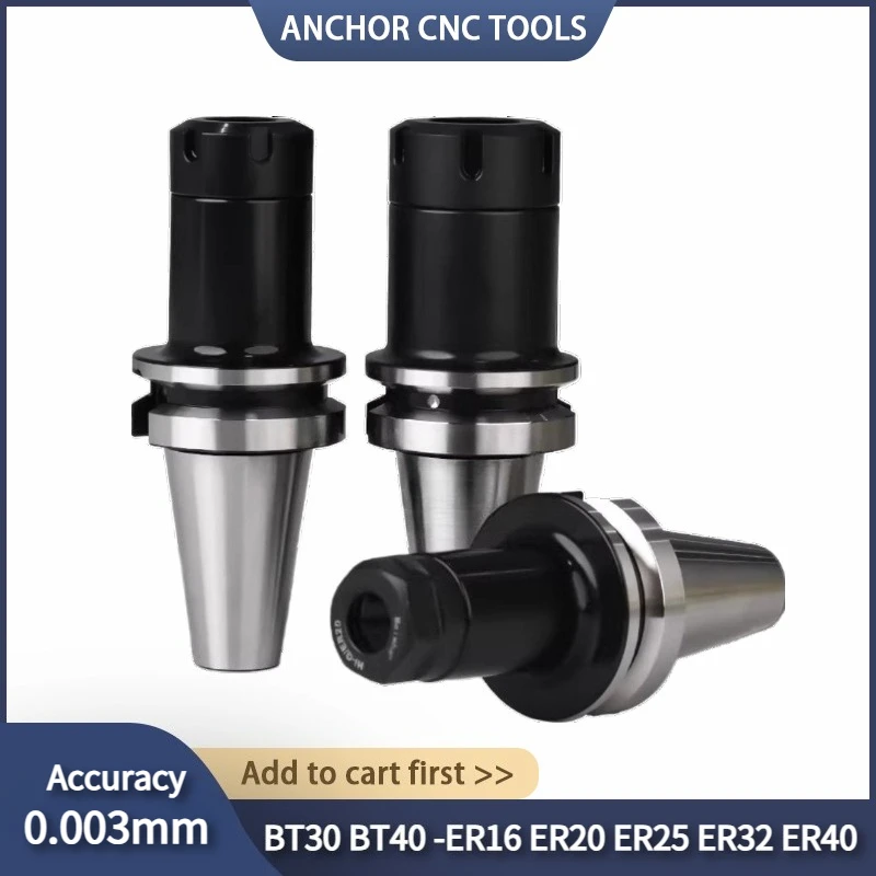 High Precision 0.001 Bt Er Tool Holder Bt40 Er16 Er20 Er25 Er32 Er40 Tool Holder for Collet Nut Wrench Part CNC Machining Center