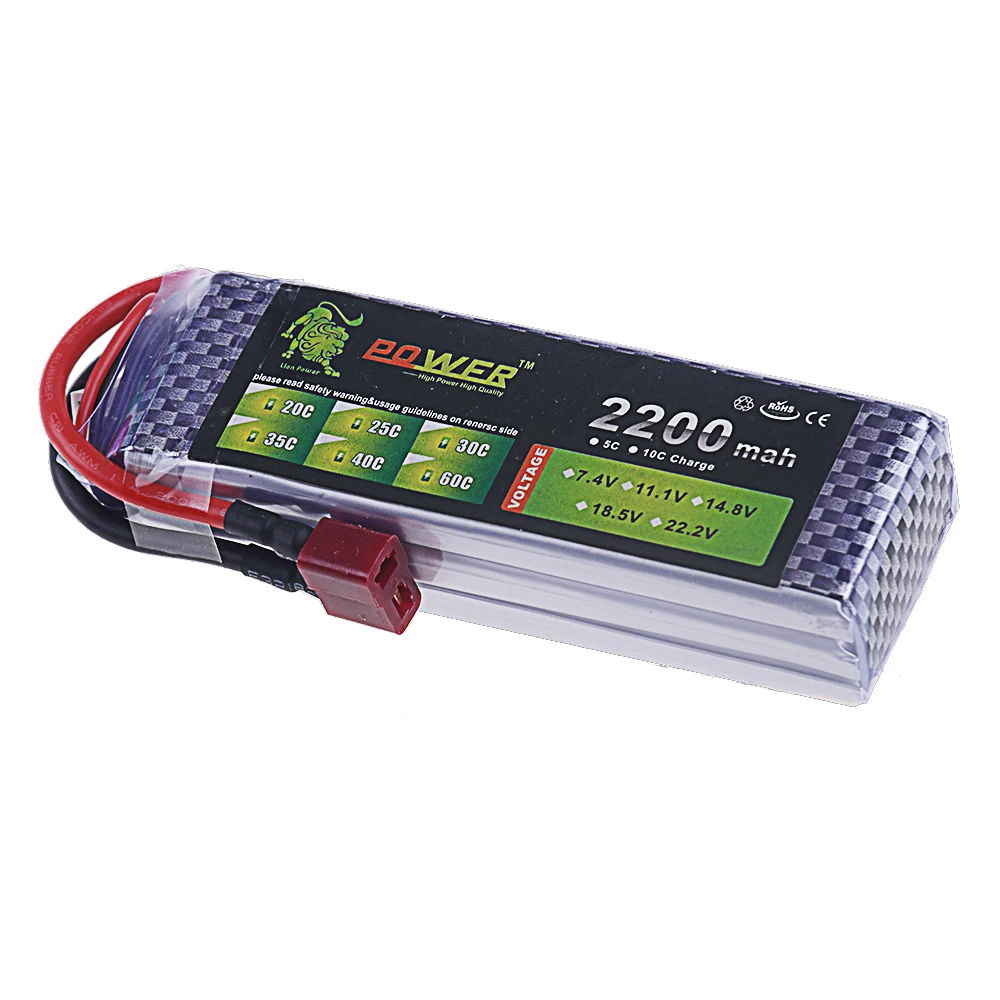 Batteria LiPo da 11,1 V 3S 1500 mAh 1800 mAh 2200 mAh 3300 mAh 5200 mAh 6000 mAh 7200 mAh 10400 mAh Deans T XT60 per RC Car FPV Racing Drone