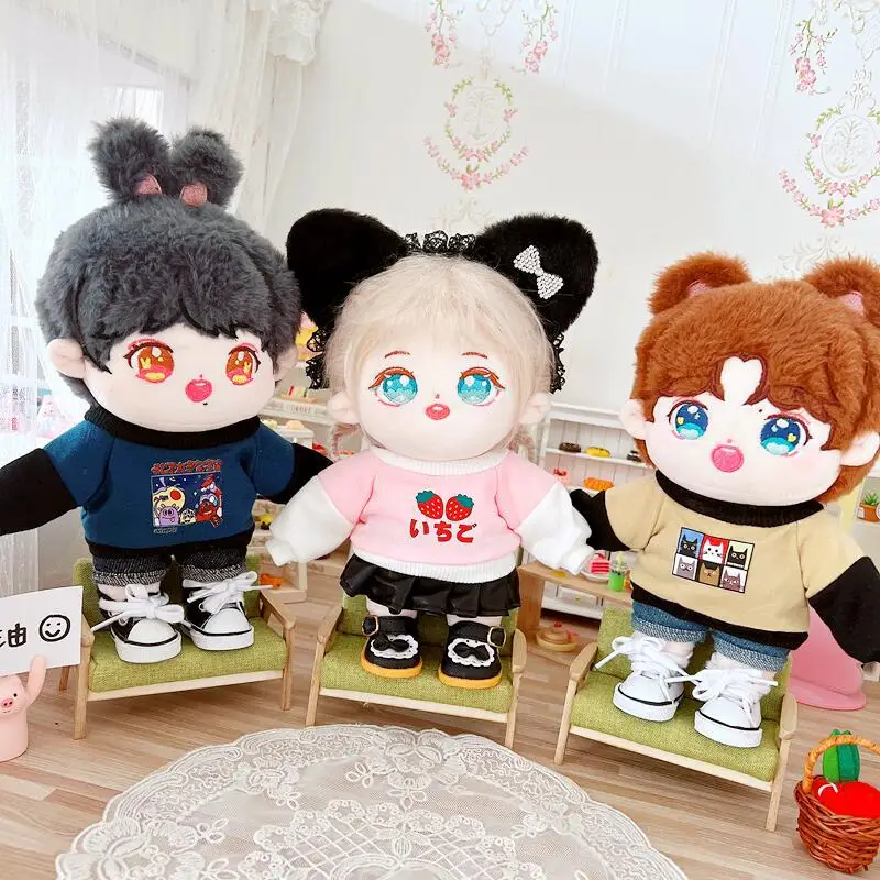 Kawaii Idol Doll Clothes, Cute Hoodies, Coat Set,DIY, Dress Up, Plush Doll, Can Changing Clothes, Games, Girls, Kids Gifts, 20cm