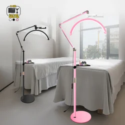 Luz LED de media luna de 16 pulgadas, lámpara de suelo de 3000K-6000K para belleza facial, cuidado de la piel, tatuaje, cejas y filmación