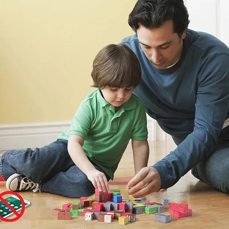 32-64 Buah Set Arsitektur Adegan Pembuatan Blok Magnetik untuk Anak Laki-laki Perempuan Usia 3 + Konstruksi DIY Model Hadiah Mainan Pendidikan