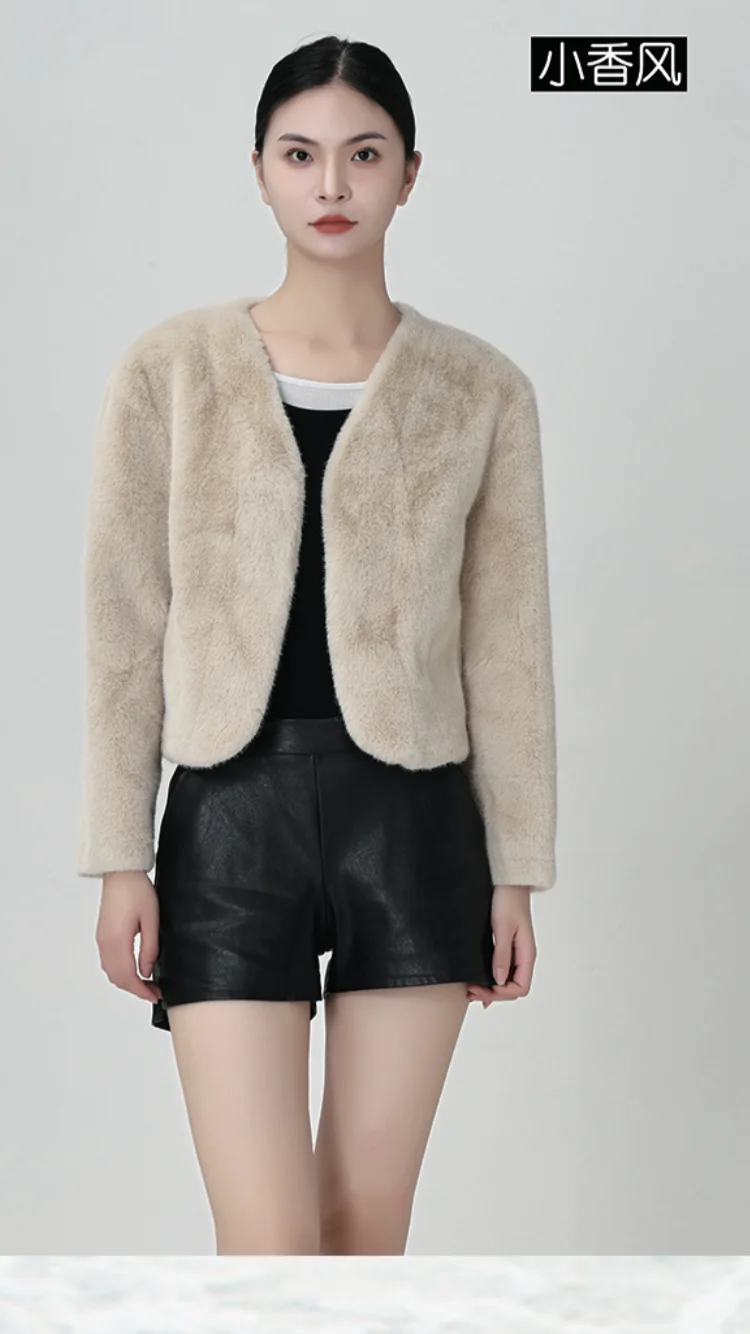 fake fur jacket winter women faux fur coat short