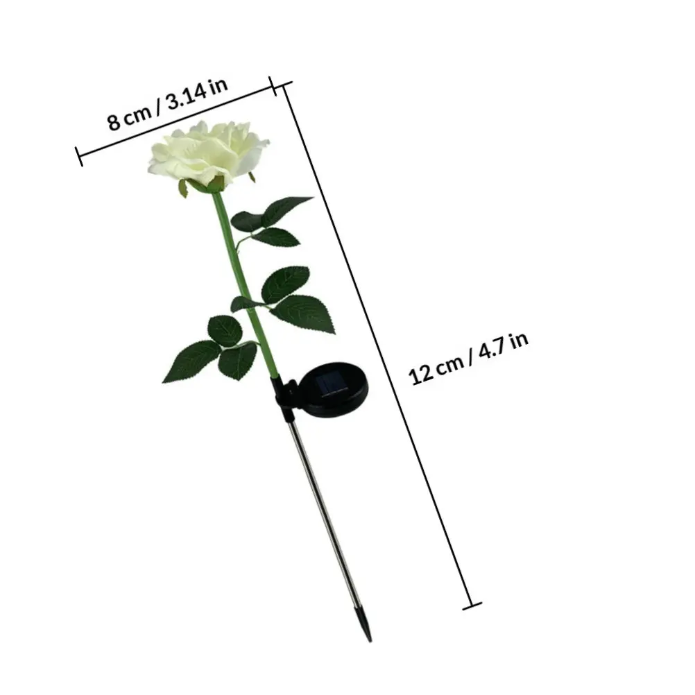 Rose Solar Garden Lights 3 Pack Outdoor Automatic Day Charging Night Lighting for Patio Yard Landscape