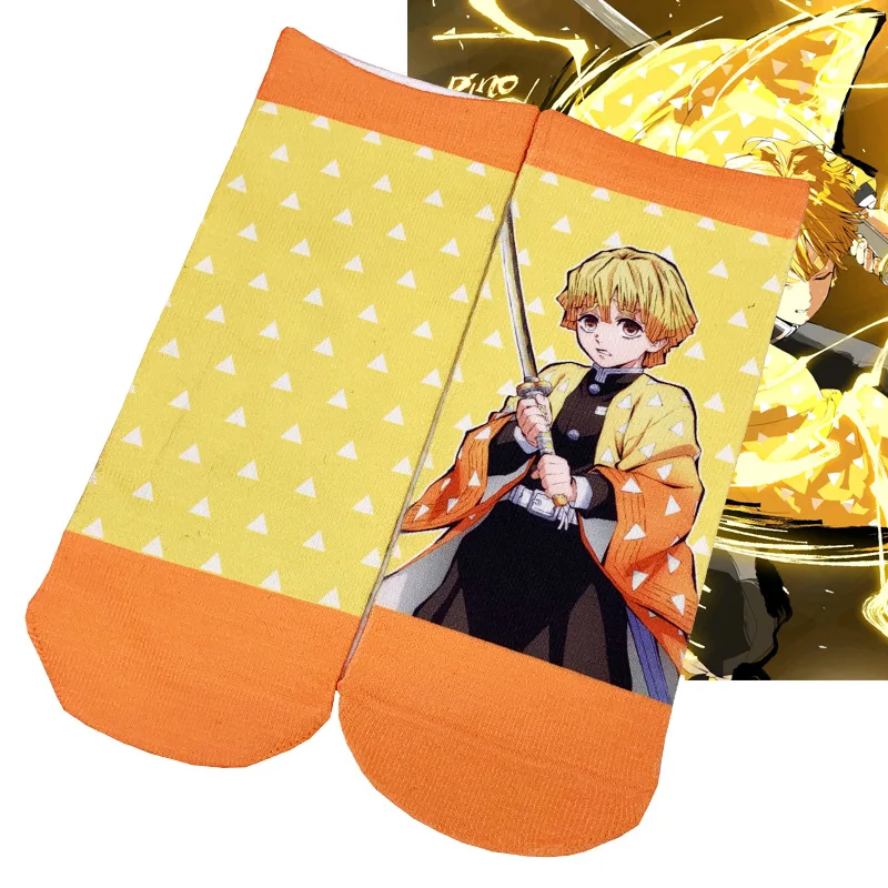 Anime Demon Slayer Kimetsu no Yaiba Kamado Tanjirou Nezuko Cosplay Socks Cartoon Halloween Props Printed Socks Ankle Socks