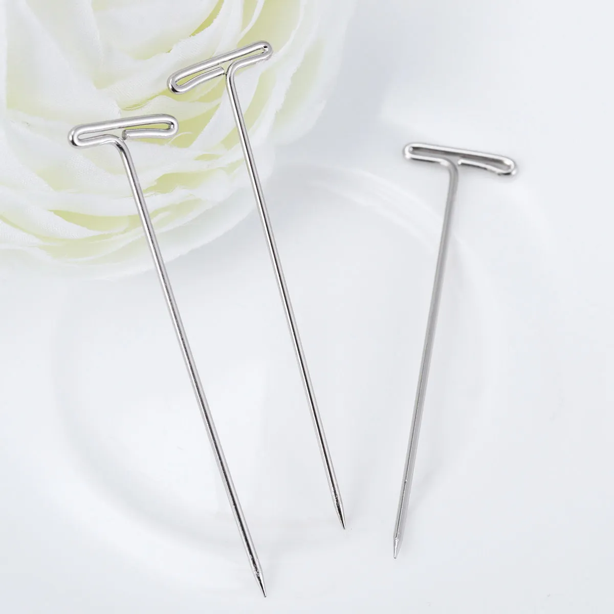 

70 шт. Т-образных булавок длиной 53 мм, с головкой шириной 14 мм, идеально подходят для фиксации вязаных изделий, витрин, швейных мастерских