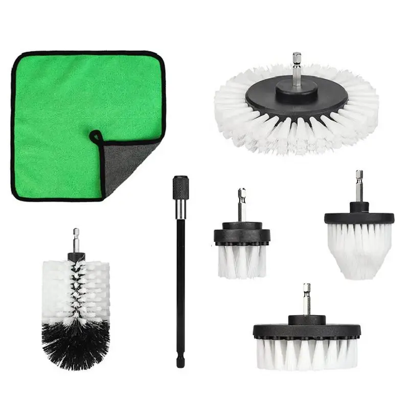 Drill Brush Set 7 Pieces Power Scrubber Cleaning Brush Car Bathroom Tub Shower Tile And Grout Cleaning Kit