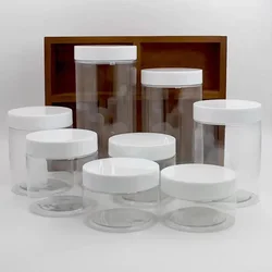 Clear PET Plastic Jars 150ml 200ml 250ml Transparent Empty Cosmetic Mask Cream Wax Packaging Containers Pots with Lids