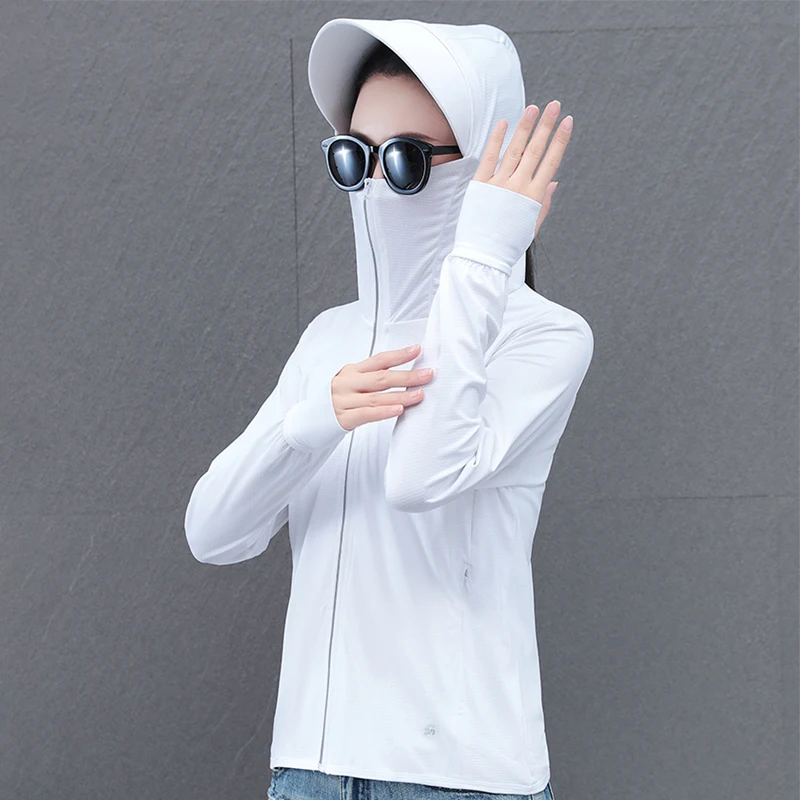 New Thin Breathable Uv Resistant Outdoor Versatile Coat Women'S Summer Casual Versatile Hooded Sports Sun Protection Clothing