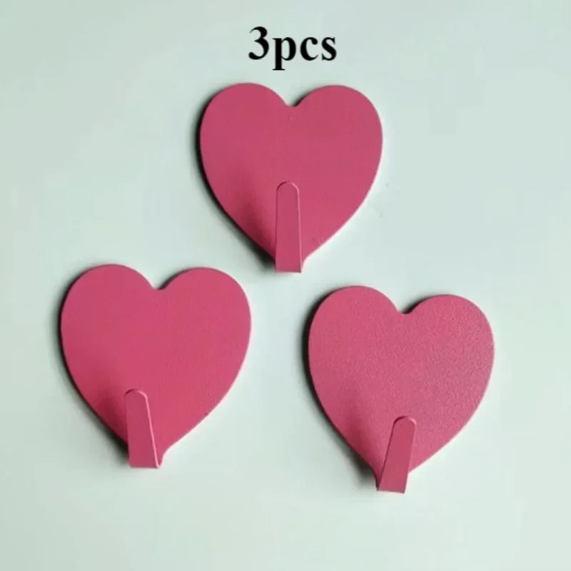 Heart-shaped adhesive hooks, wall hooks, heavy-duty hooks suitable for keys, hats, towels, bathroom supplies and household items