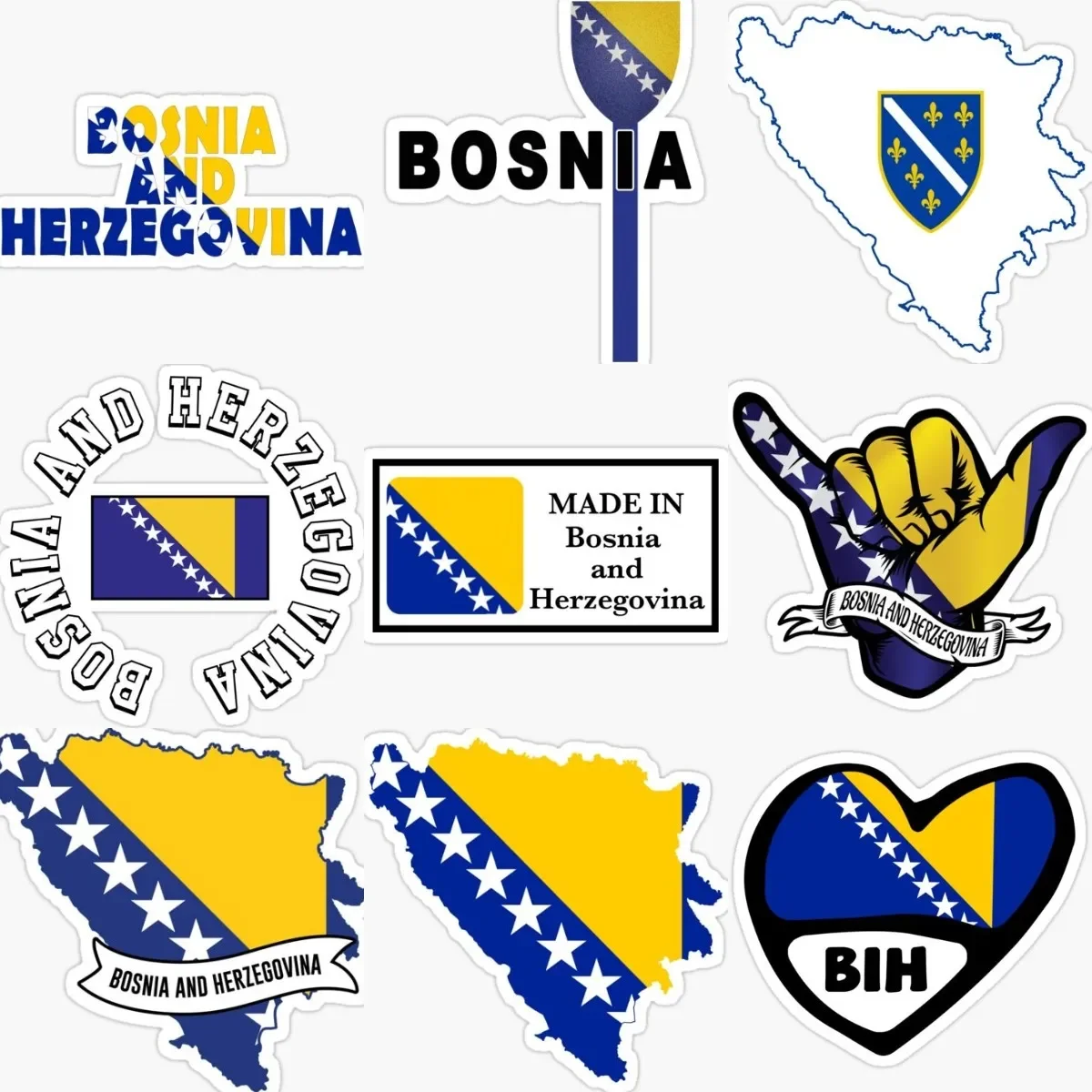

Creative Bosnia and Herzegovina Flag Map PVC Accessories Stickers for Decorate Car Van Bicycle Wall Table Off-road Helmet Bumper