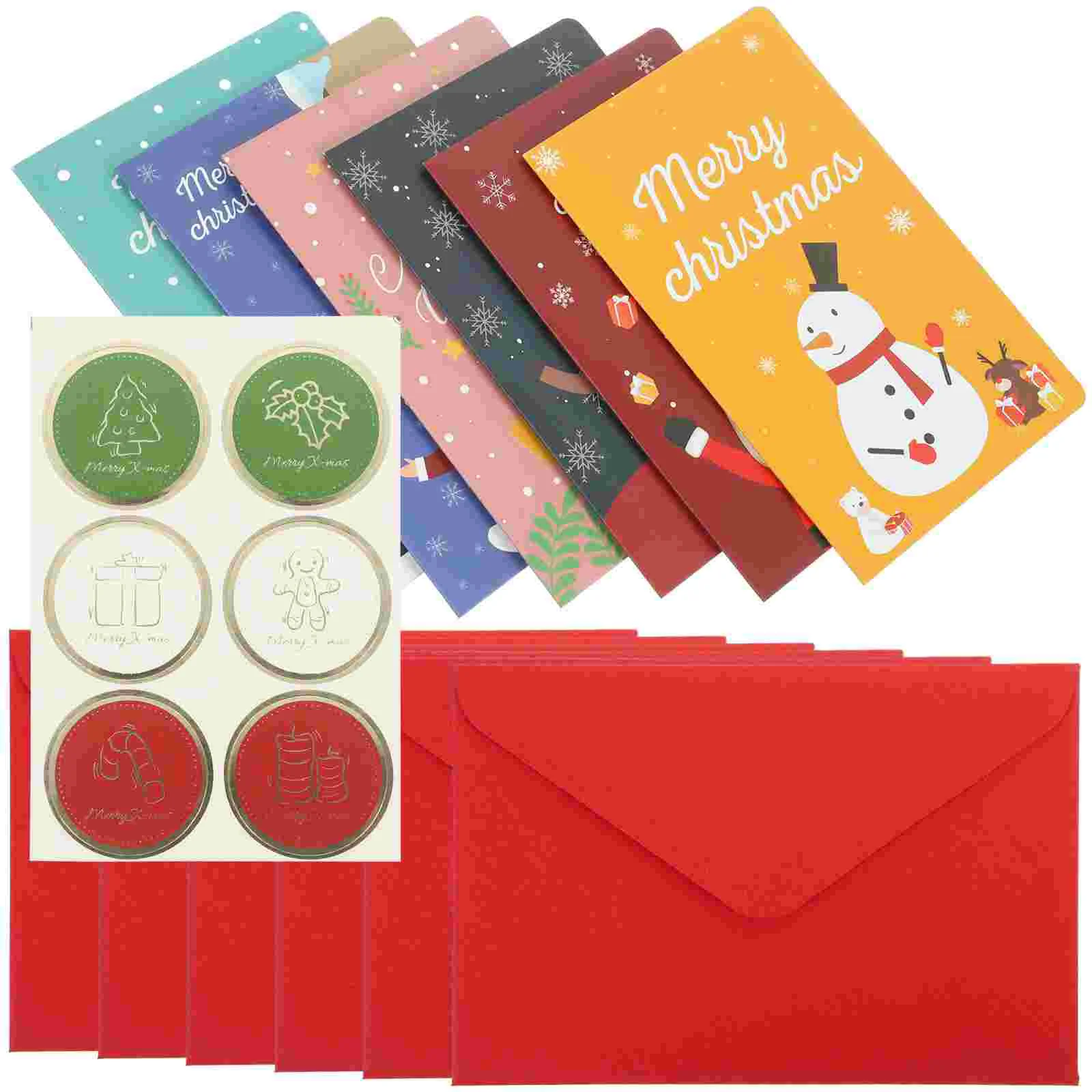 6 Sets Cartoon Three-dimensional Cards Christmas Greeting Child The Gift Paper Note