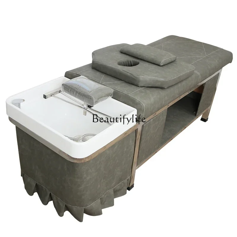 

LThai Shampoo Chair Lying Completely Head Treatment Fumigation Massage Flushing Bed
