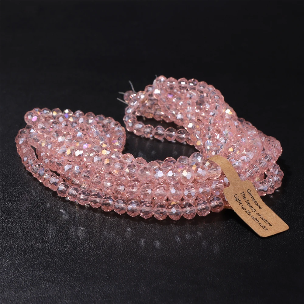 Großhandel 5 Strang/Los facettierte österreich ische Kristall perle Rondelle lose Abstand halter ab Farbe Glasperlen für Schmuck herstellung Zubehör – Detail 7