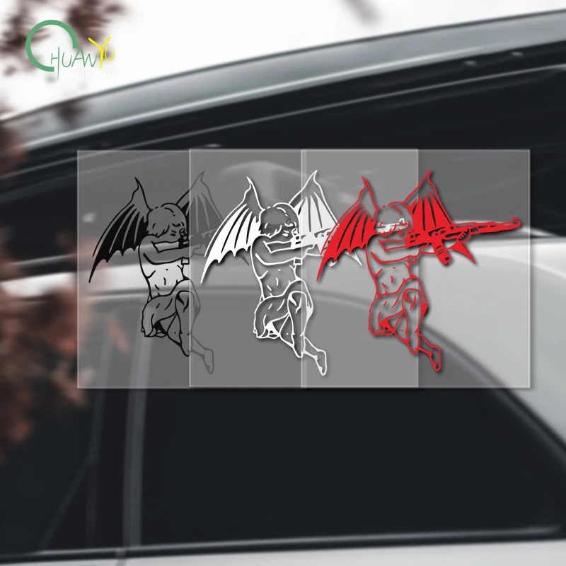 

Креативная наклейка с ангелом-младенцем, защитная наклейка на бампер от царапин, декоративная наклейка, автомобильная наклейка, светоотражающая наклейка для автомобиля