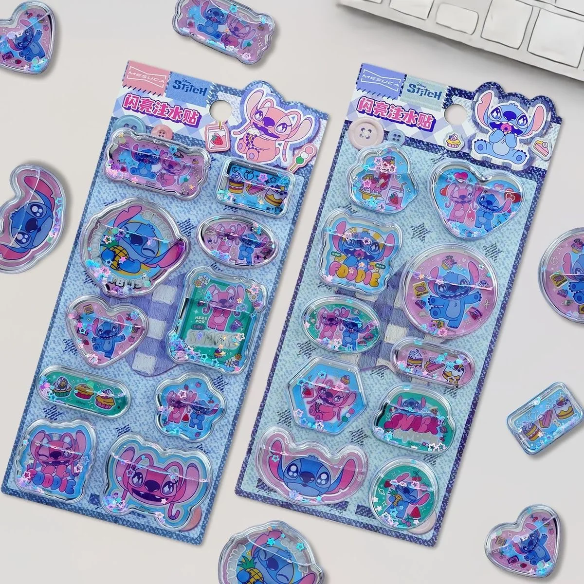 2026 ディズニーステッチ 3D シェイクステッカー DIY ノートブックアルバム日記ハンドブック装飾学校学生文具アニメステッカーおもちゃ