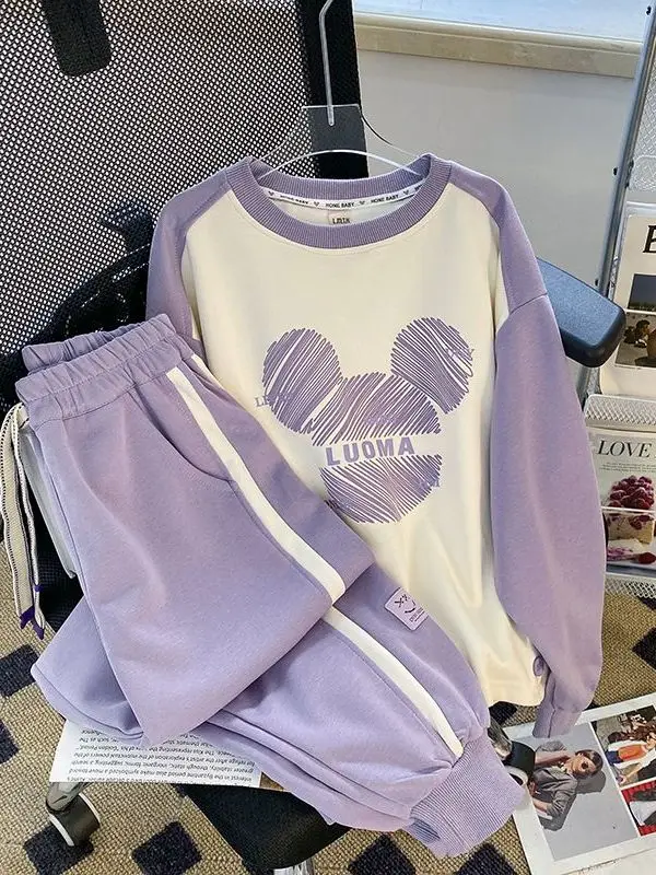 

Комплект из двух предметов: худи свободного кроя и брюки больших размеров (до 300 фунтов), женская повседневная спортивная одежда, удобный зимний наряд больших размеров