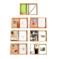 Montessori Language Objects Sorting and Matching Game for Children Early Learning Resources Electrical Device/ Kitchen/ Bathroom