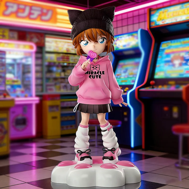 

18cm Anime Detective Conan Figure Cute Cat Hat Anita Hailey Figure Girl Conan Anita Statue PVC Collectible Dolls Decoration Toy