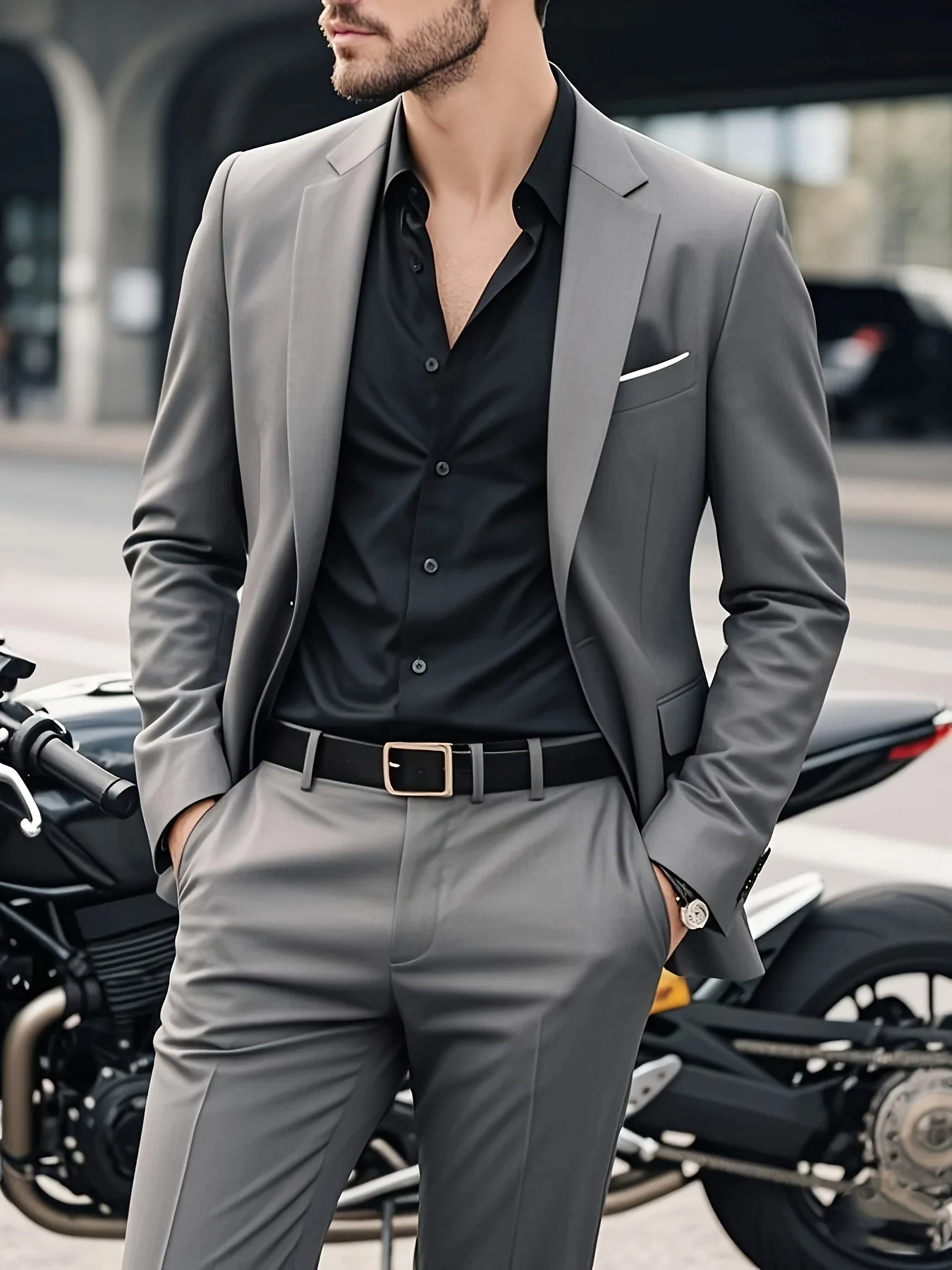 

2pcs Men's Premium Wedding Suit Set, Jacket And Trousers, High-Quality Wear for Groom, Party And Prom