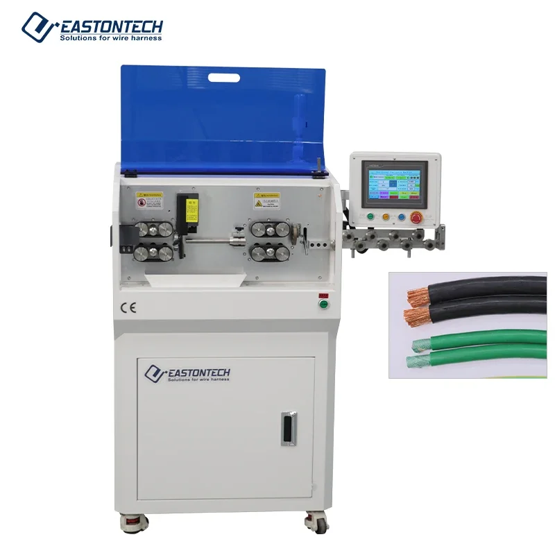 EW-05D+T 70 Mm² Automatic Cable Cutting & Stripping Machine With Table For Industrial Wire Processing