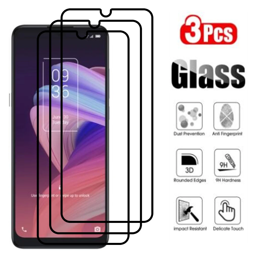 Vidrio templado para TCL 10 SE Protector de pantalla de cobertura completa Glas para TCL 10 5G 10L vidrio Protector
