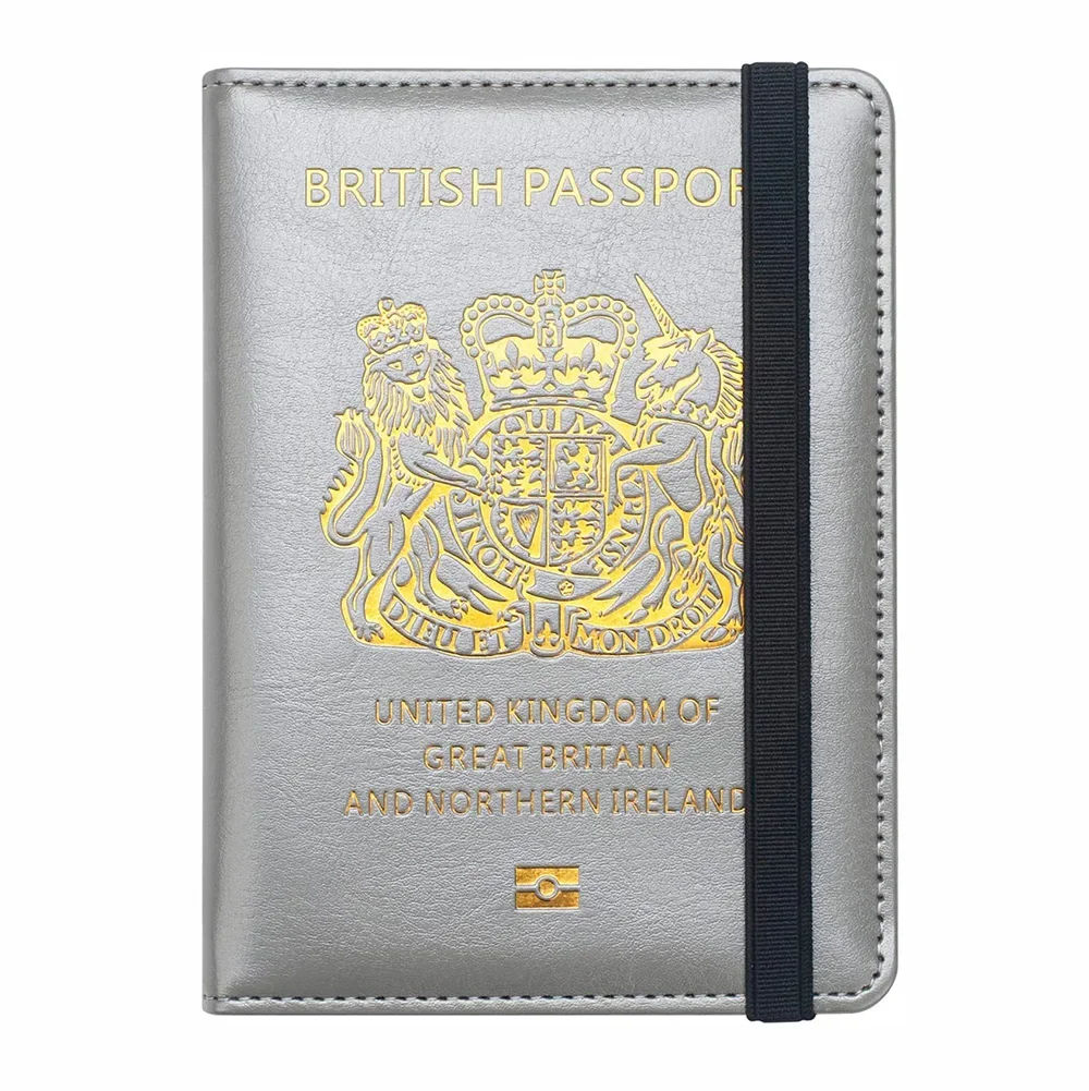 Travel Accessories British Blue Passport Cover with Elastic Band Cover of Blue British Passport Wallet