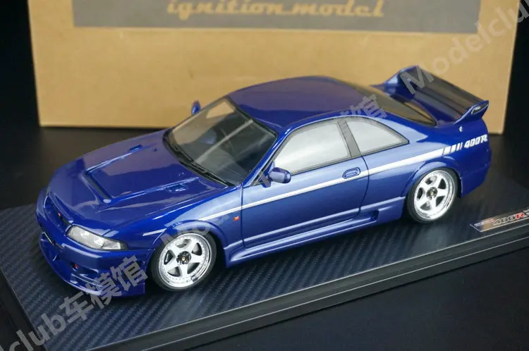 IG 1:18 R33 Nismo 400R Blue JDM Simulation Limited Edition Resin Metal Static Car Model Toy Gift