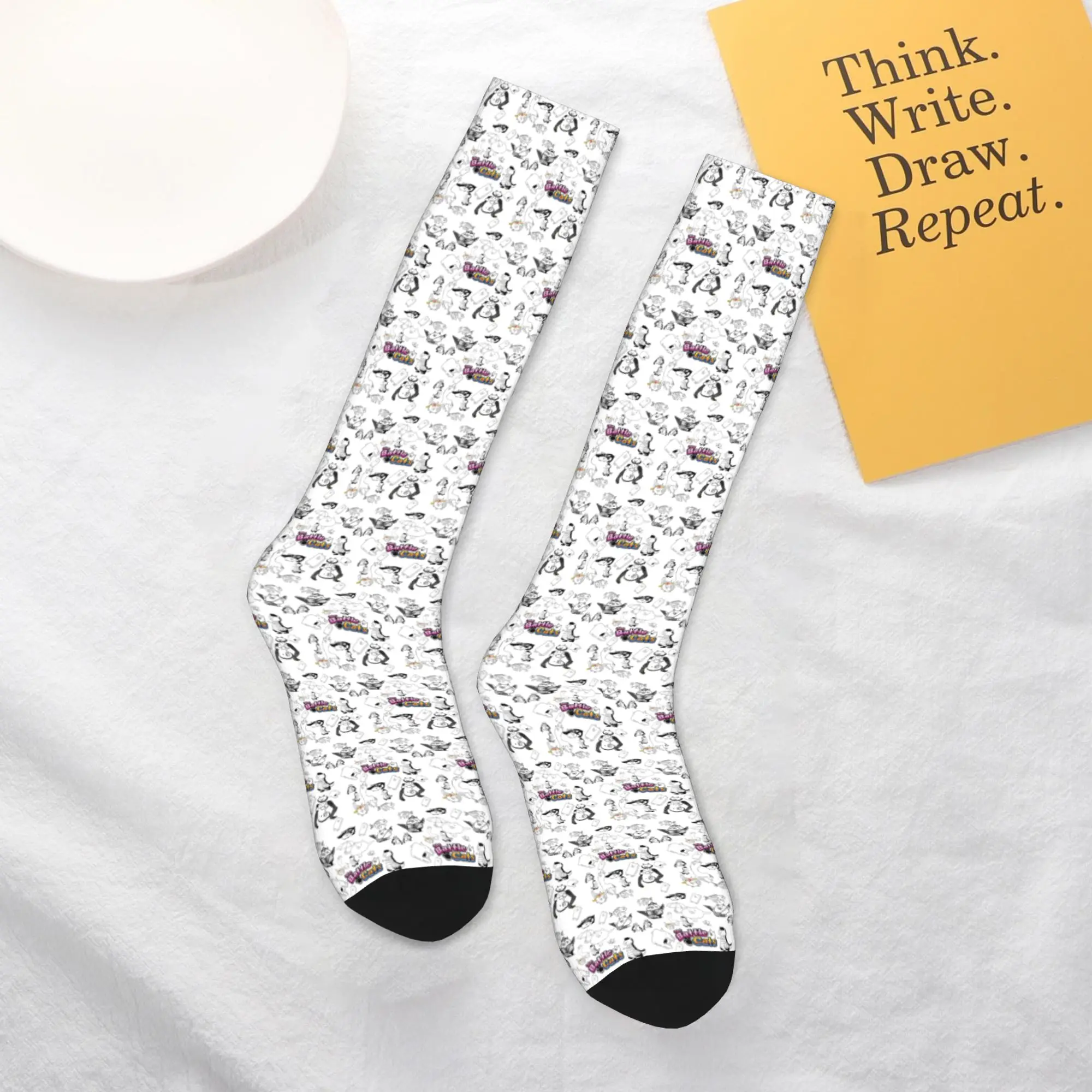 

All Seasons Crew Stockings Battle cats mobile games Socks Harajuku Funny Hip Hop Long Socks Accessories for Men Women Gifts