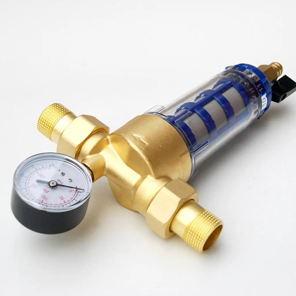 

Sediment Water Filter Self-help Blowdown Valve Washable Mesh for Home Garden Tap Water Purification Filtration