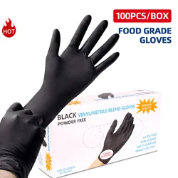 100PCS/BOX Tattoo Glove Food Grade Waterproof Professional Tattoo Glove Black Safety PVC Tattoo Glove Tattoo Accessories