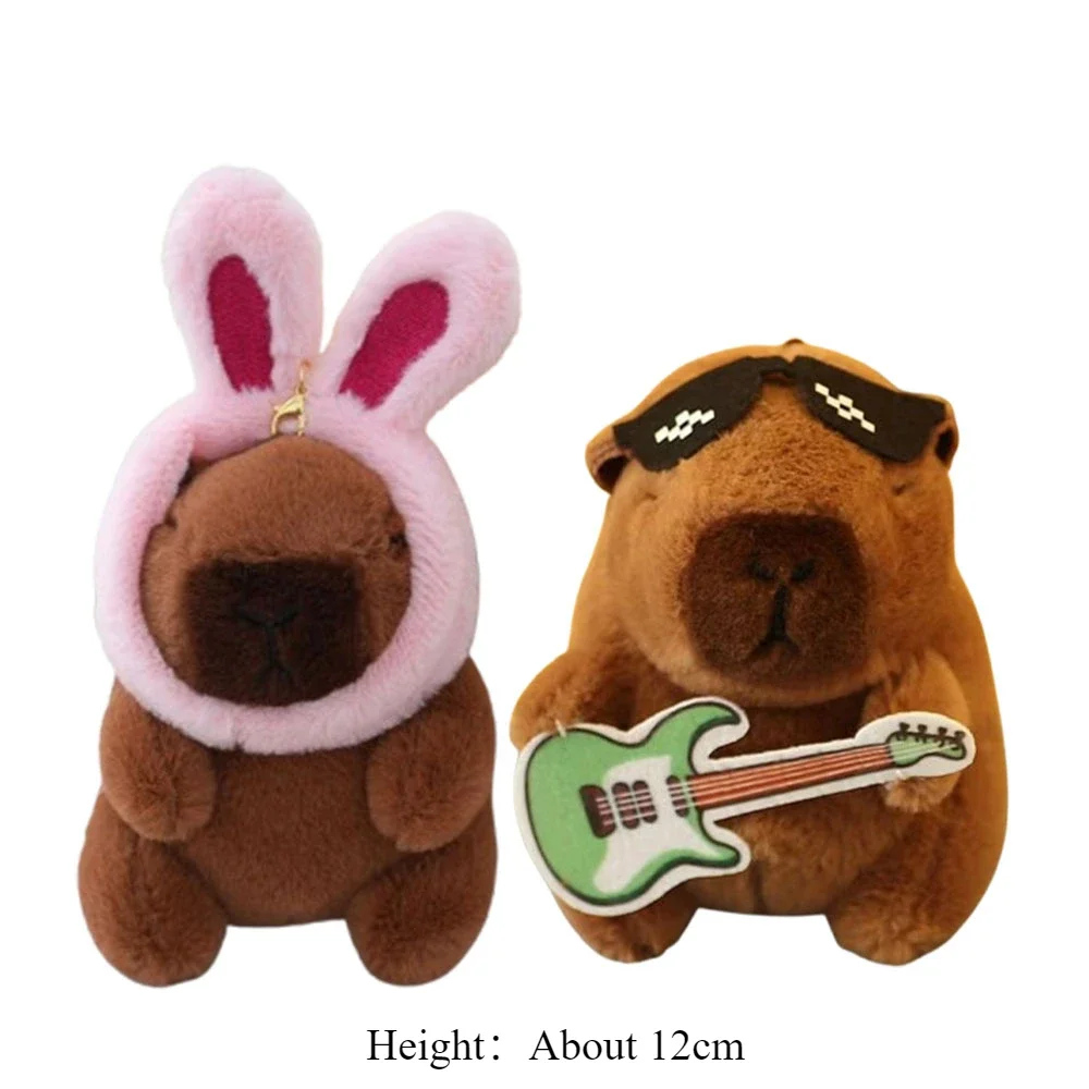 1-20PCS Band Kapybara Peluche Ciondolo bambola Pasqua Simpatico coniglietto Capibara Portachiavi Borsa Fascino Regalo di compleanno per le vacanze dei bambini