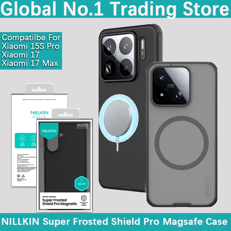 NILLKIN Für Xiaomi 17 Max Super Frosted Shield Magnetische Anti-Fall-Airbag-Handyhülle Für MI17 Mi15S Pro Magsafe Schutzhülle