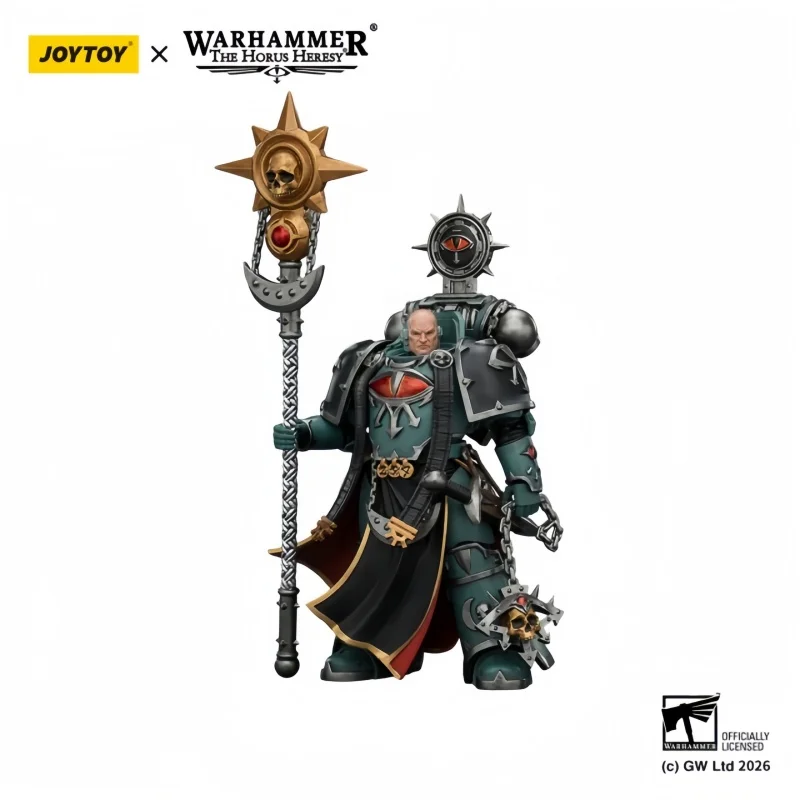 Figura de acción JOYTOY Warhammer 40000/40k The Horus Heresy, Consul Emisario Oscuro de los Hijos de Horus con Bastón de la Autoridad Oscura