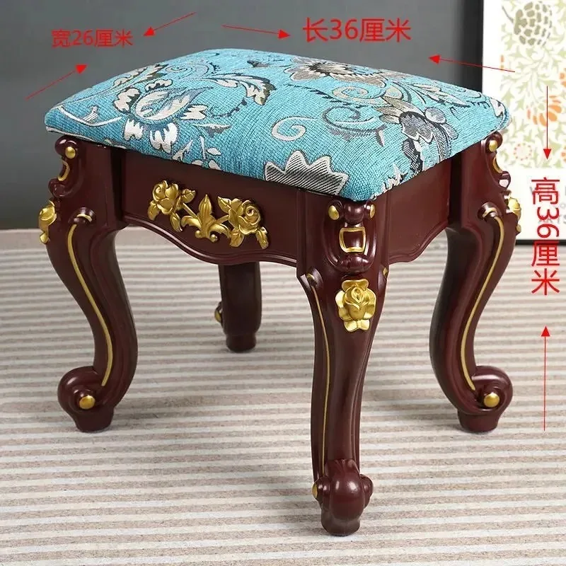 Nordic Luxury Resin Dressing Ottoman Multifunctional Gold Trim Detailing Fabric 200kg Load-Bearing for Bedroom Entryway Home Use