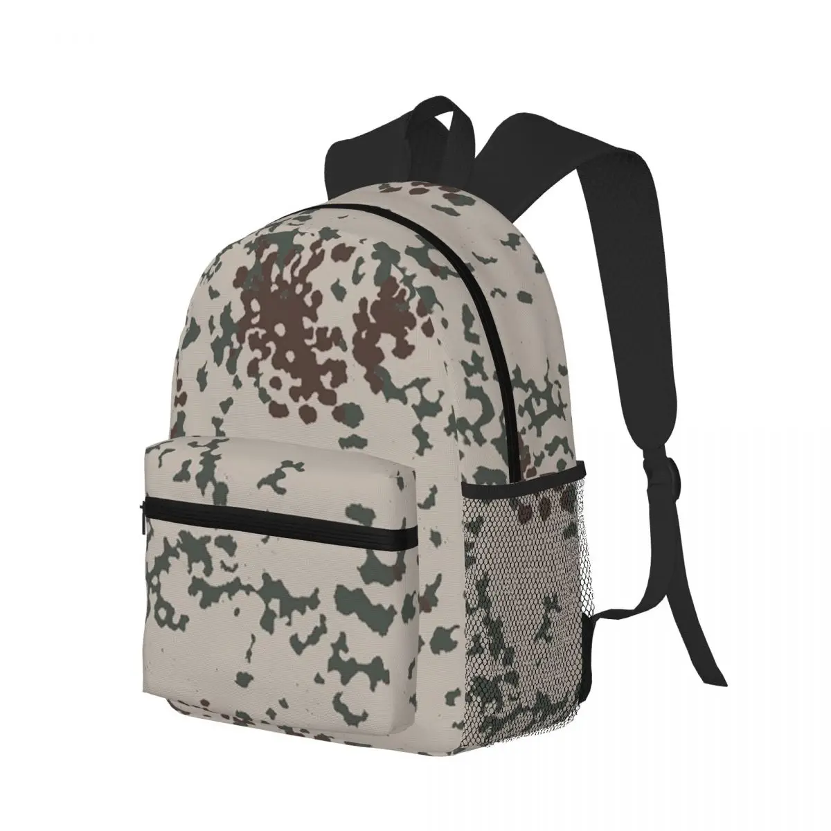 Splintertarn German WW2 Camouflage Army Military Camo Student Backpack School Bag Hiking Travel Daypack for Men Women Bookbag