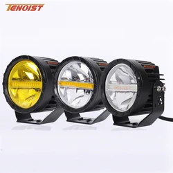 3.5 Inch White Yellow With Yellow DRL High Low Beam LED Work Head Fog Driving Light For Car SUV Truck ATV UTV 12-48V